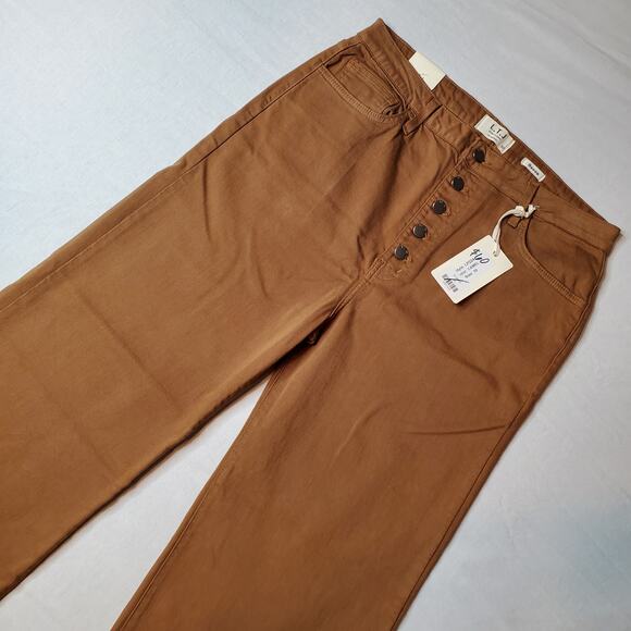 L.T.J. Letter to Juliet Women's Size 30 NWT Genoa High Rise Wide Leg Jeans Brown - Picture 1 of 10